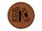 Books in a Row Reading Library Round Iron-On Engraved Faux Leather Patch Applique - 2.5"
